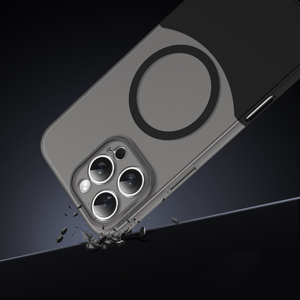 Apple iPhone 16 Pro Kılıf M-Safe Şarj Özellikli Mıknatıslı Zore Duble Kapak Siyah