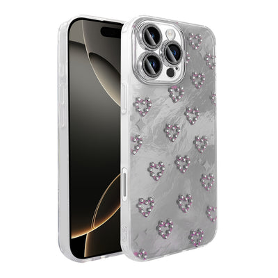 Apple iPhone 16 Pro Max Kılıf Kamera Korumalı Figürlü Zore Ponti Silikon Kapak Açık Pembe