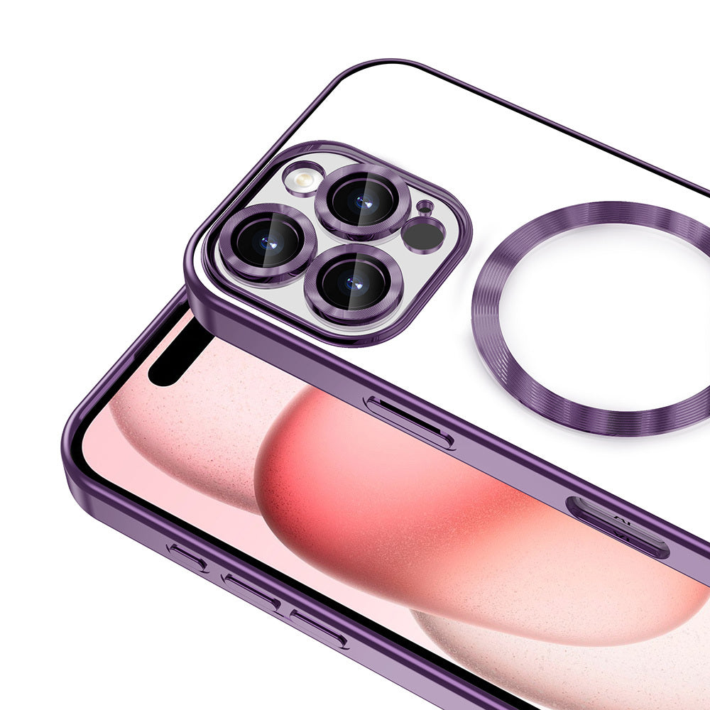 Apple iPhone 16 Pro Max Kılıf Kamera Korumalı M-safe Wireless Şarj Özellikli Zore Demre Kapak Rose Gold