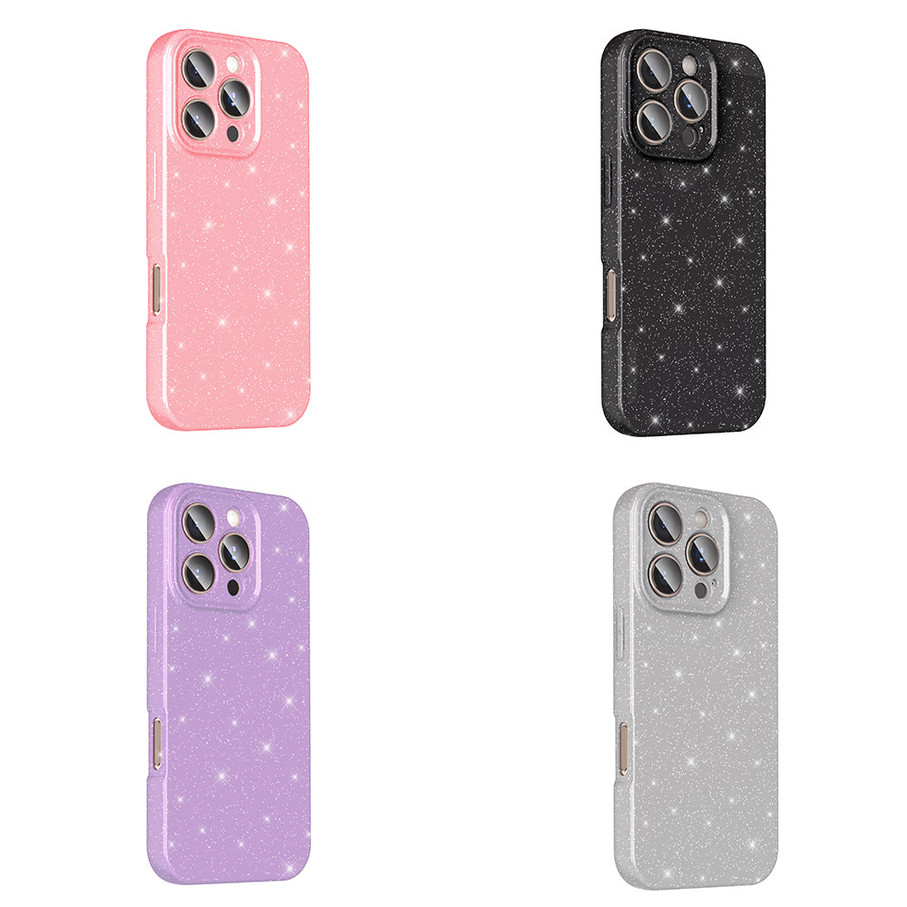 Apple iPhone 16 Pro Max Kılıf Kamera Korumalı Simli Lüks Zore Koton Kapak Lila