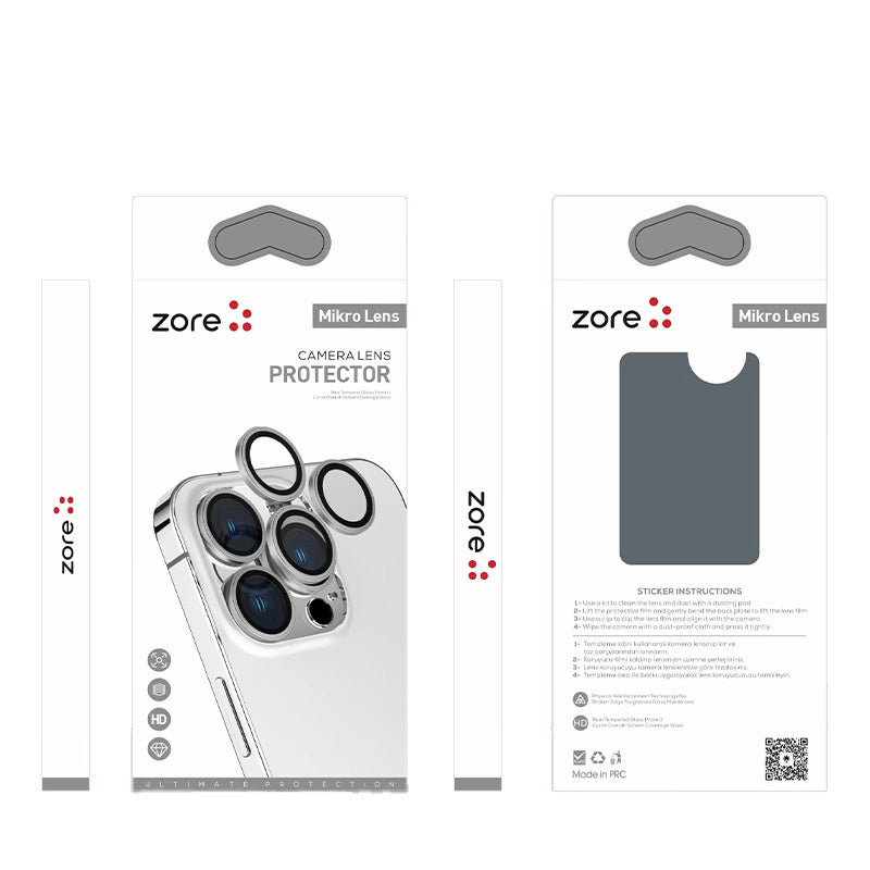 Apple iPhone 16 Pro Max Zore Mikro Kamera Lens Koruyucu Siyah