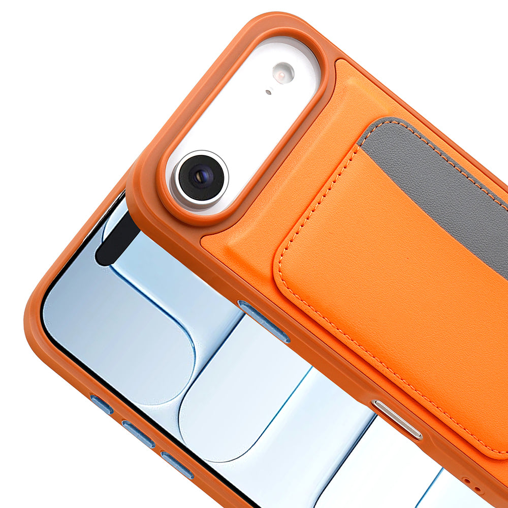 Apple iPhone 17 Air Kılıf Kartlıklı Zore X-Kart Silikon Kapak Kahverengi