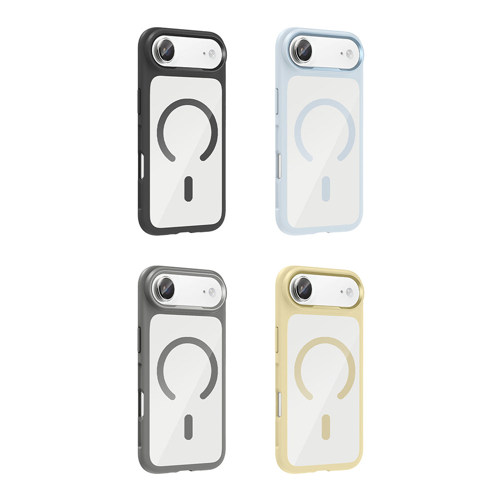 Apple iPhone 17 Air Kılıf M-Safe Şarj Özellikli Metal Kamera Çerçeveli Zore Tiko Kapak Gold