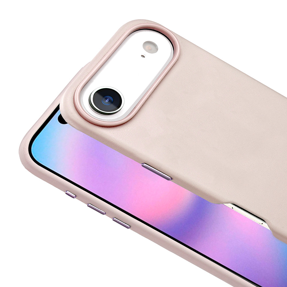 Apple iPhone 17 Air Kılıf M-safe Şarj Özellikli PU Deri Görünümlü Zore Kupra Kapak Turuncu