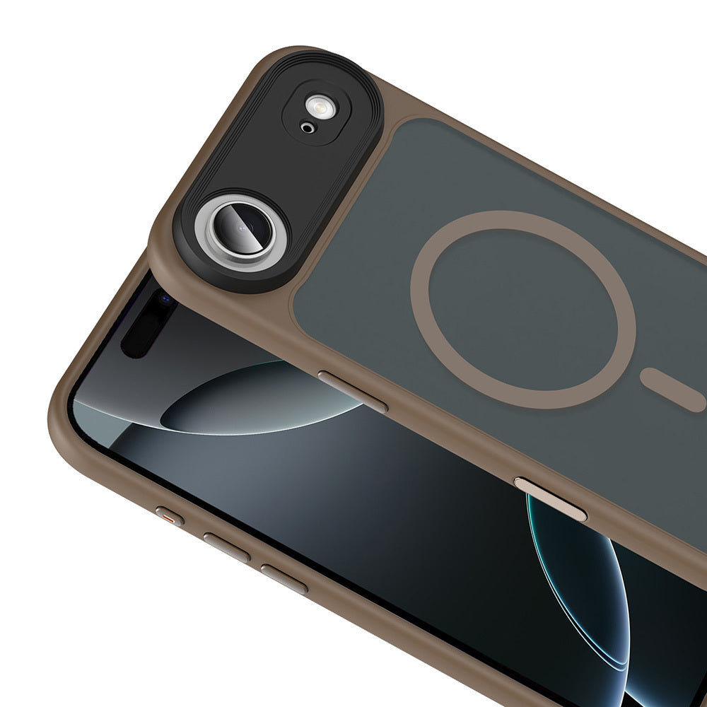Apple iPhone 17 Air Kılıf Mat Arka Yüzey Wireless Şarj Özellikli Zore Flet M-safe Kapak Siyah