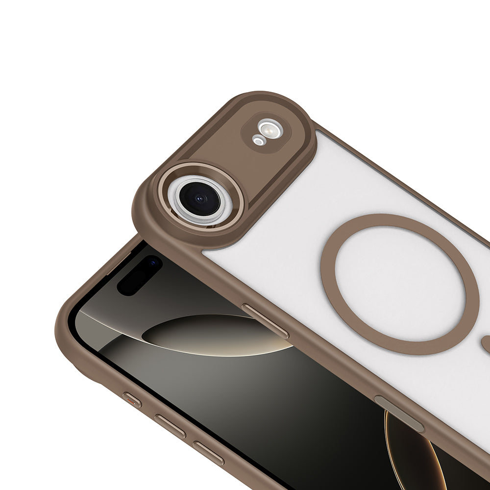 Apple iPhone 17 Air Kılıf Wireless Şarj Özellikli Zore Krom M-safe Silikon Kapak Lacivert