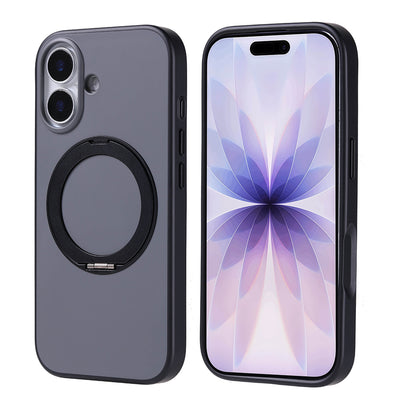Apple iPhone 17 Kılıf M-Safe Şarj Özellikli Standlı Zore Proton Silikon Kapak Gri