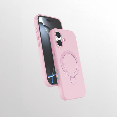 Apple iPhone 17 Kılıf M-safe Şarj Özellikli Standlı Zore Samara Kapak Pembe