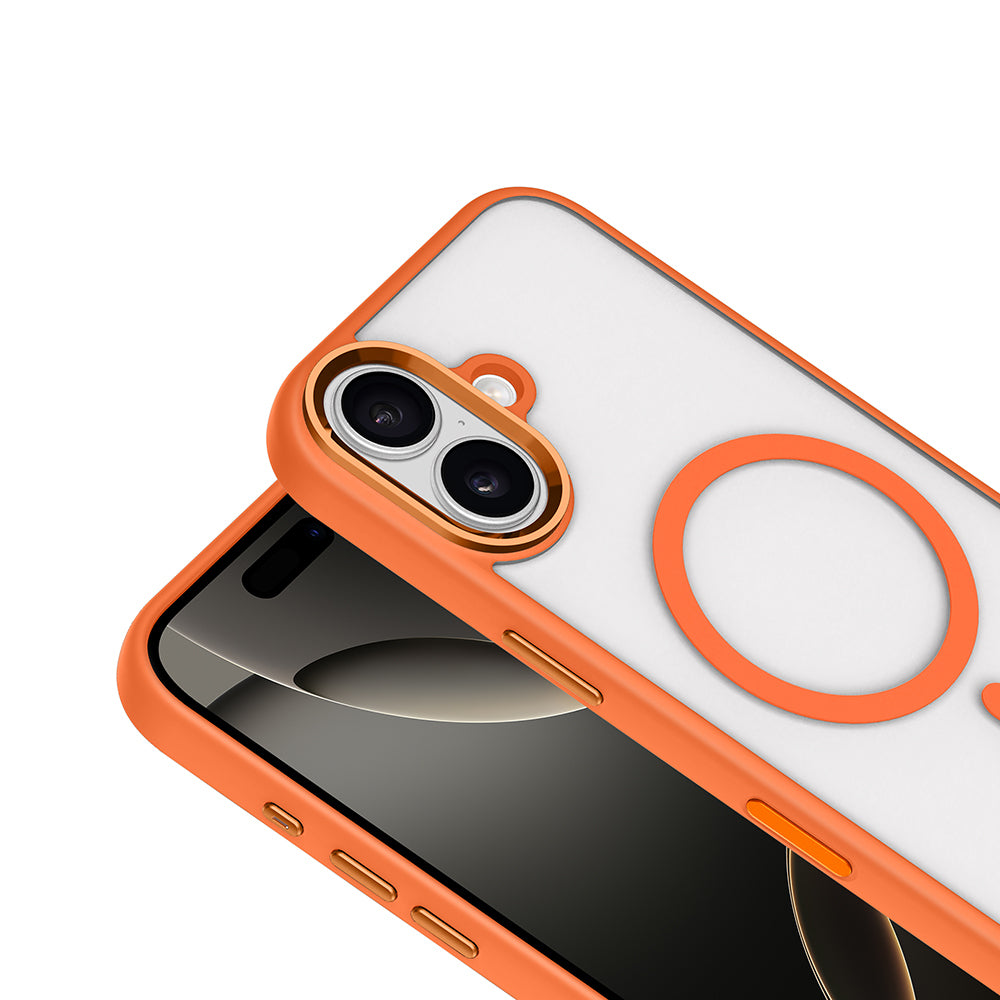 Apple iPhone 17 Kılıf Wireless Şarj Özellikli Zore Krom M-safe Silikon Kapak Siyah