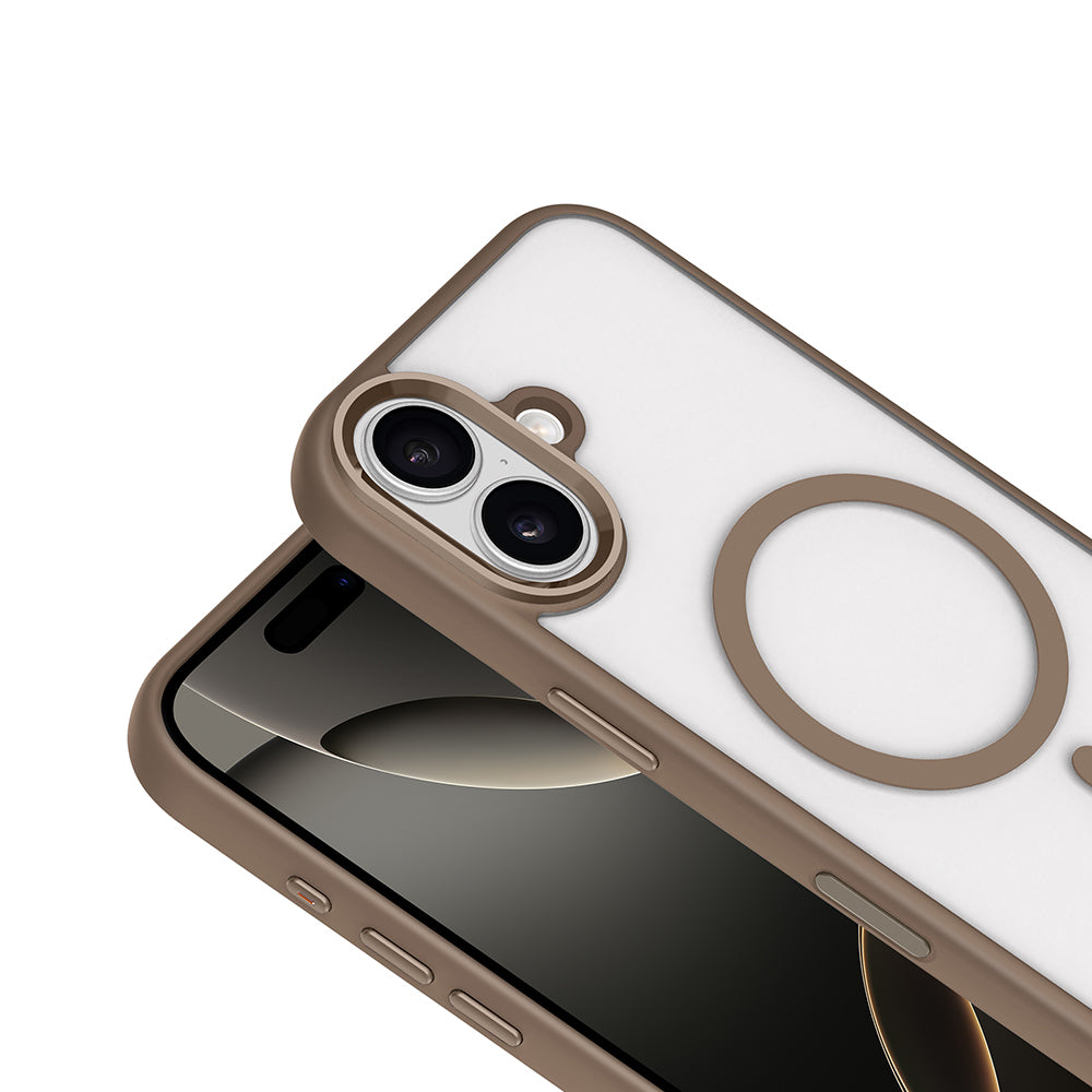 Apple iPhone 17 Kılıf Wireless Şarj Özellikli Zore Krom M-safe Silikon Kapak Siyah