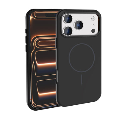 Apple iPhone 17 Pro Kılıf M-Safe Şarj Özellikli Metal Kamera Çerçeveli Zore Edi Silikon Kapak Açık Mavi