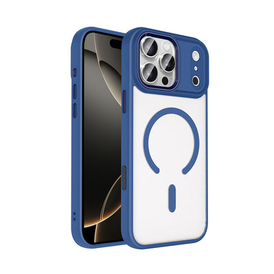 Apple iPhone 17 Pro Max Kılıf Wireless Şarj Özellikli Zore Krom M-safe Silikon Kapak Turuncu