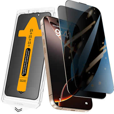 Apple iPhone 17 Pro Max Zore 2.5D Oliv Privacy Temperli Cam Ekran Koruyucu + Kolay Uygulama Aparatı Siyah