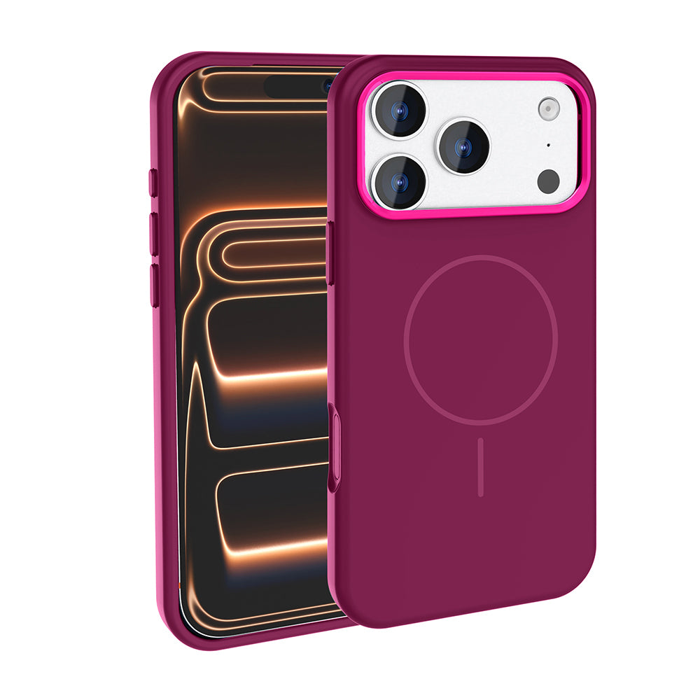Apple iPhone 18 Pro Kılıf M-Safe Şarj Özellikli Metal Kamera Çerçeveli Zore Edi Silikon Kapak