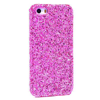 Apple iPhone 5 Kılıf Zore Caselogy Simli Kapak Pembe