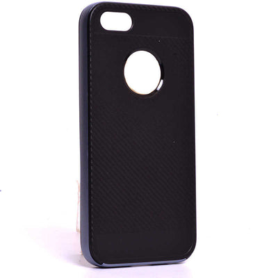 Apple iPhone 5 Kılıf Zore İnce Mono Karbon Silikon Kapak Gri