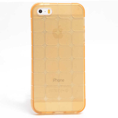 Apple iPhone 5 Kılıf Zore Kare Kabartmalı Silikon Renksiz