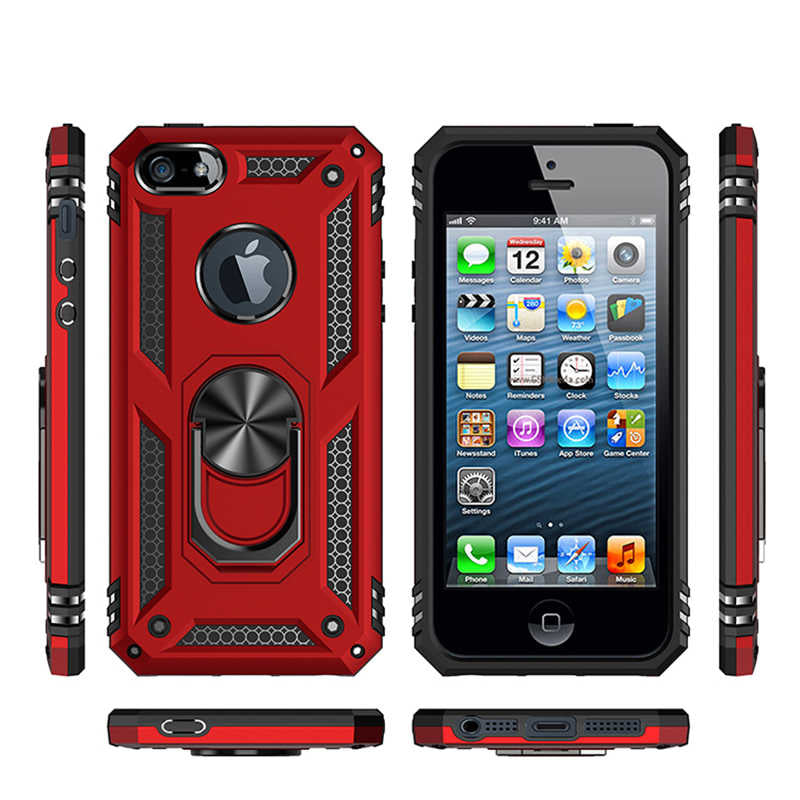 Apple iPhone 5 Kılıf Zore Vega Kapak Kırmızı