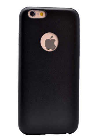 Apple iPhone 6 Kılıf Zore 1-1 Deri Soft Kapak Siyah