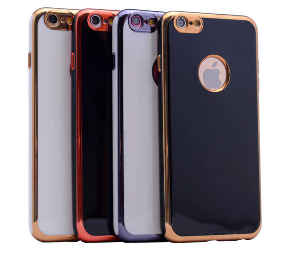 Apple iPhone 6 Kılıf Zore Arkası Parlak 360 Silikon Beyaz-Siyah