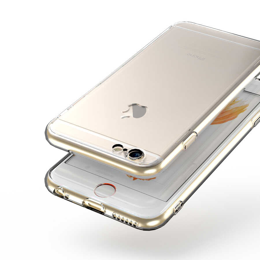 Apple iPhone 6 Kılıf Zore Kamera Korumalı Süper Silikon Kapak Renksiz
