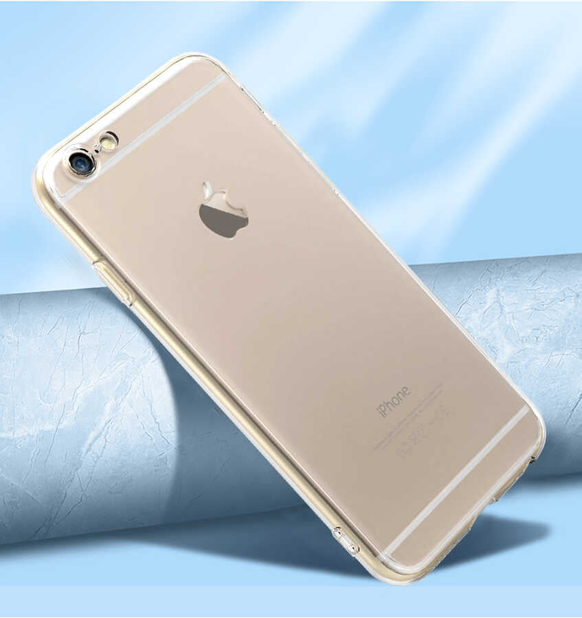 Apple iPhone 6 Kılıf Zore Kamera Korumalı Süper Silikon Kapak Renksiz