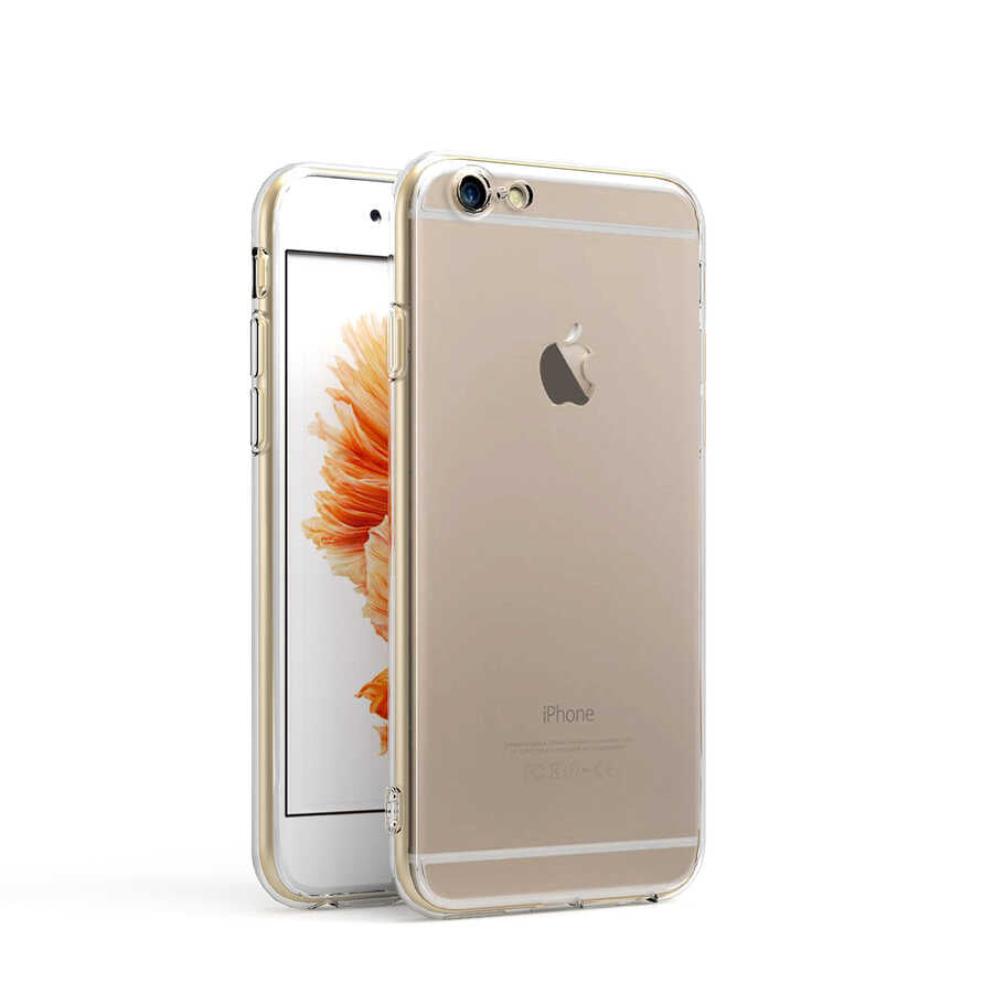 Apple iPhone 6 Kılıf Zore Kamera Korumalı Süper Silikon Kapak Renksiz