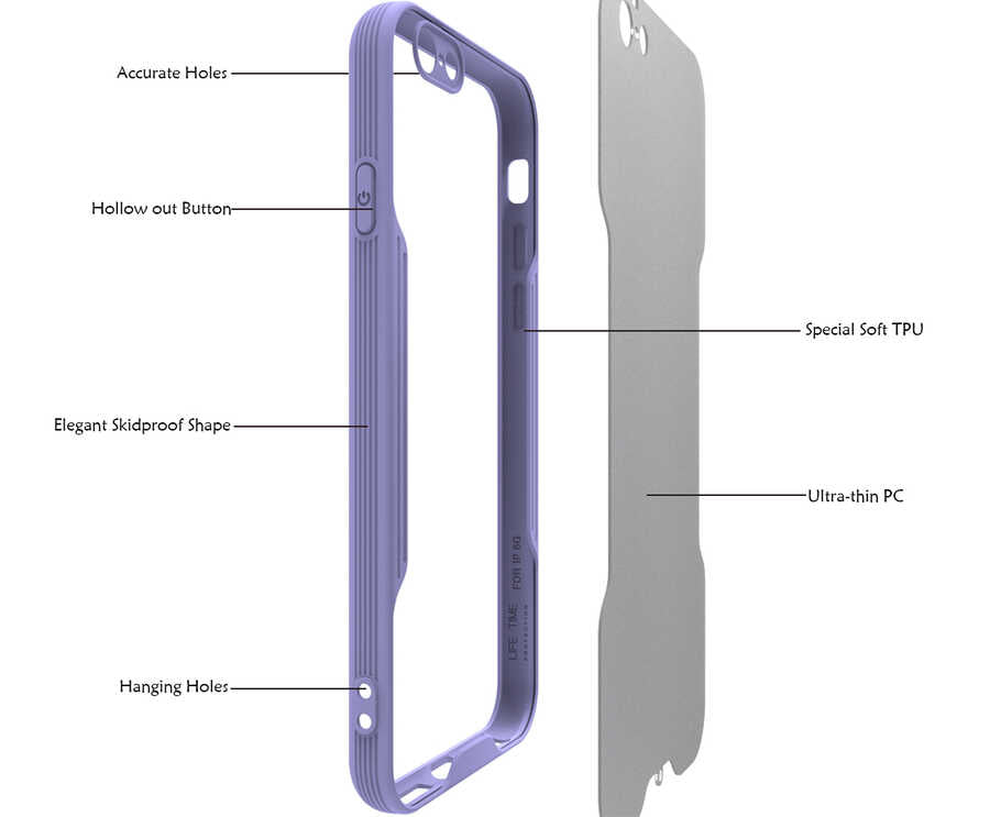 Apple iPhone 6 Kılıf Zore Parfe Kapak Mor