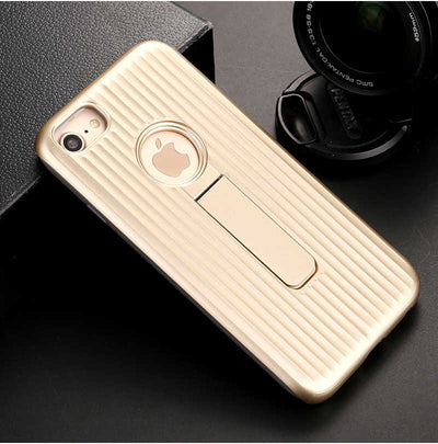 Apple iPhone 6 Kılıf Zore Wave Standlı Mıknatıslı Kapak Gold