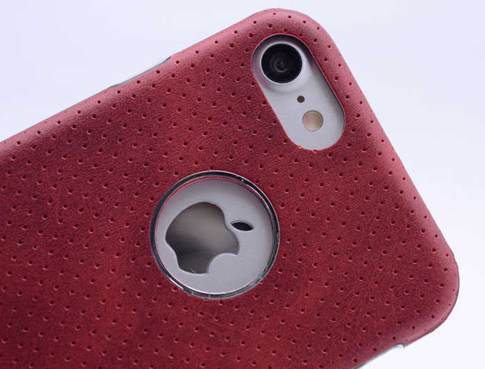 Apple iPhone 6 Plus Kılıf Zore Derili Deku Silikon Kahve Koyu