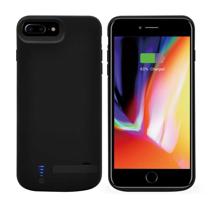 Apple iPhone 6 Plus Zore 8000 mAh Şarjlı Kılıf Siyah