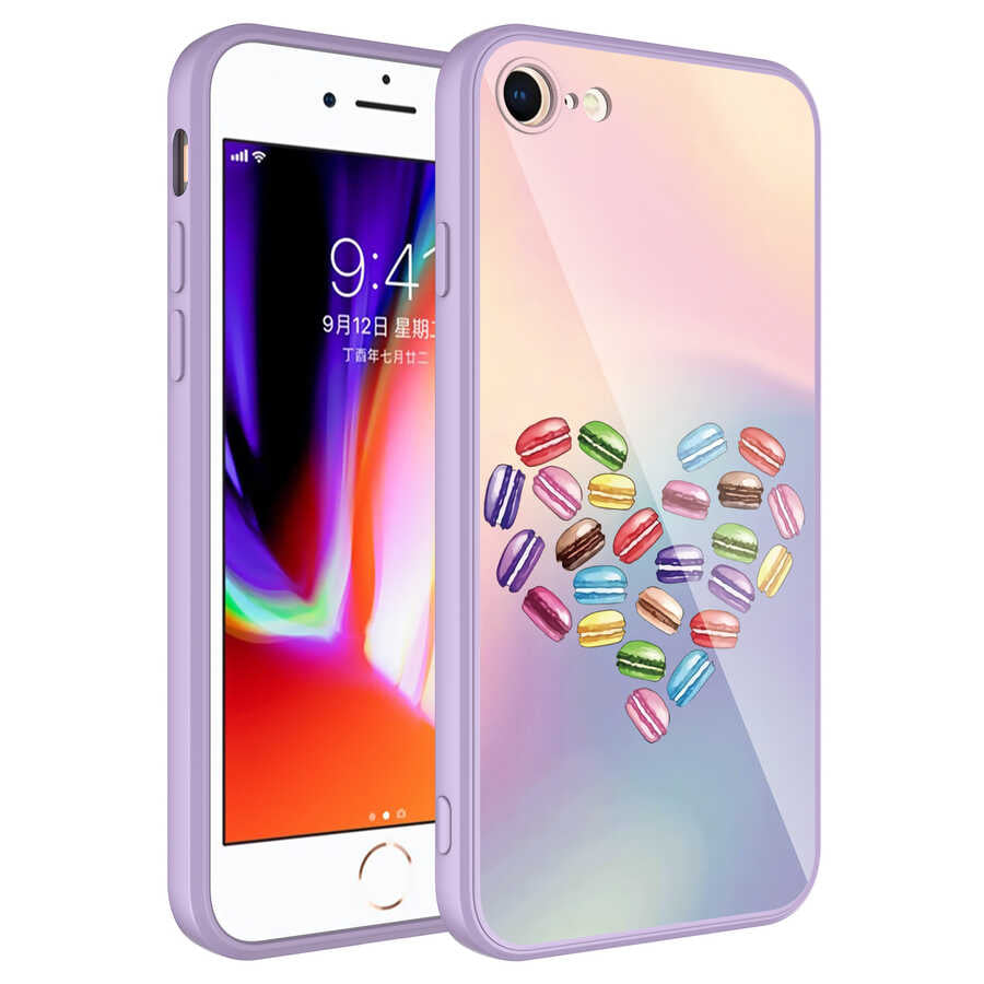 Apple iPhone 7 Kılıf Kamera Korumalı Desenli Sert Silikon Zore Epoksi Kapak NO12