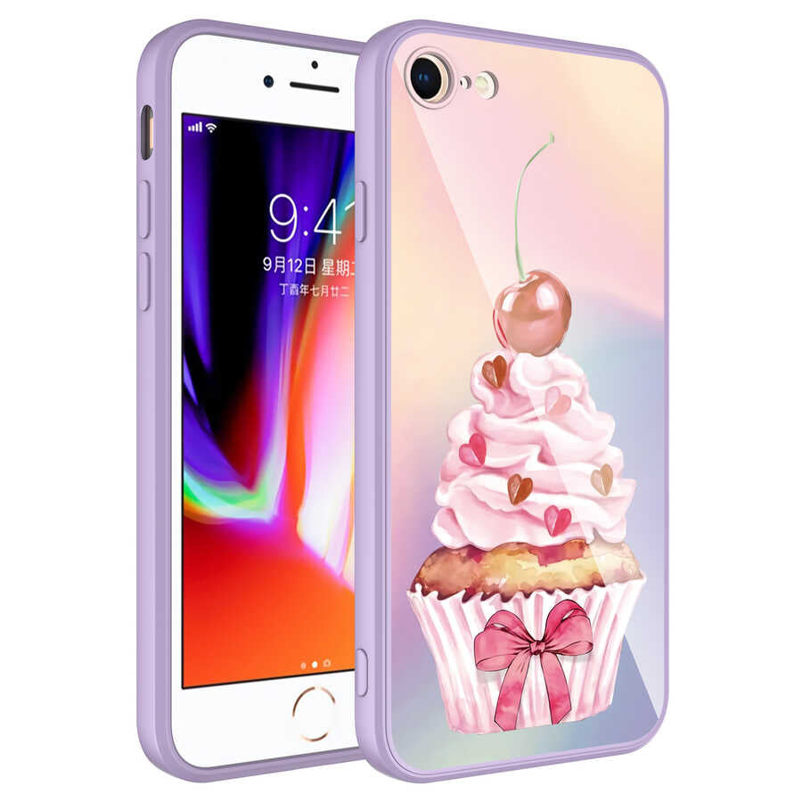 Apple iPhone 7 Kılıf Kamera Korumalı Desenli Sert Silikon Zore Epoksi Kapak NO11