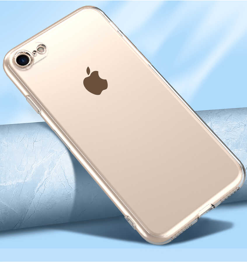 Apple iPhone 7 Kılıf Zore Kamera Korumalı Süper Silikon Kapak Renksiz
