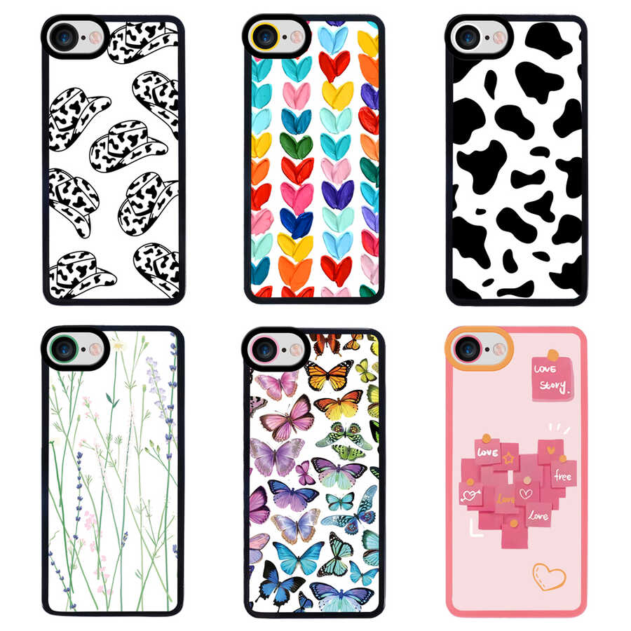 Apple iPhone 7 Kılıf Zore M-Fit Desenli Kapak Butterfly No3