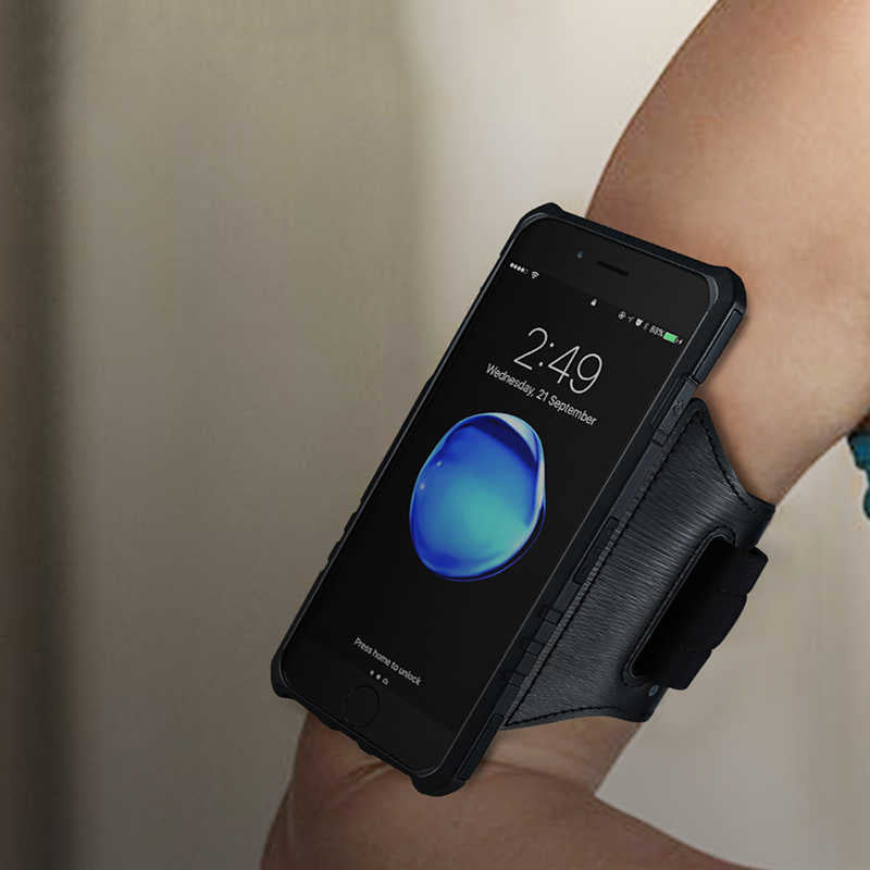 Apple iPhone 7 Plus Kılıf Zore 2 in 1 Kol Bandı Füme