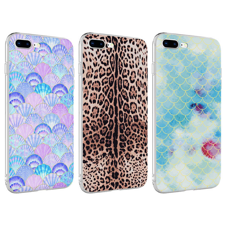 Apple iPhone 7 Plus Kılıf Zore Bella Kapak Leopar