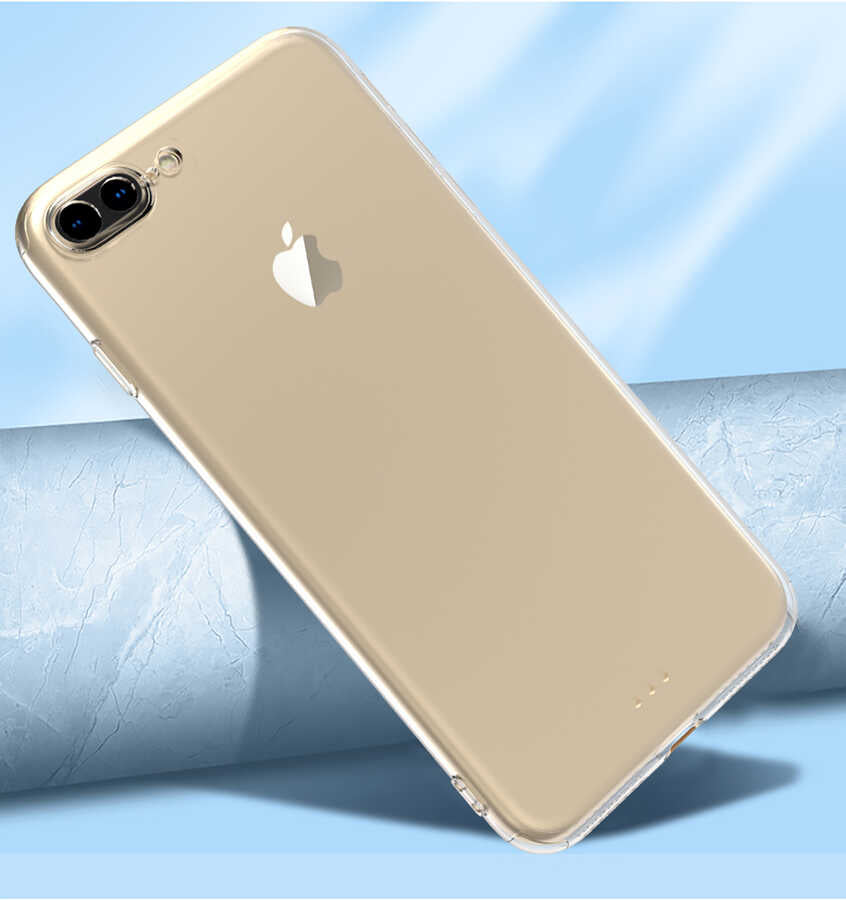 Apple iPhone 7 Plus Kılıf Zore Kamera Korumalı Süper Silikon Kapak Renksiz