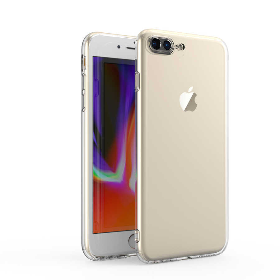Apple iPhone 7 Plus Kılıf Zore Kamera Korumalı Süper Silikon Kapak Renksiz