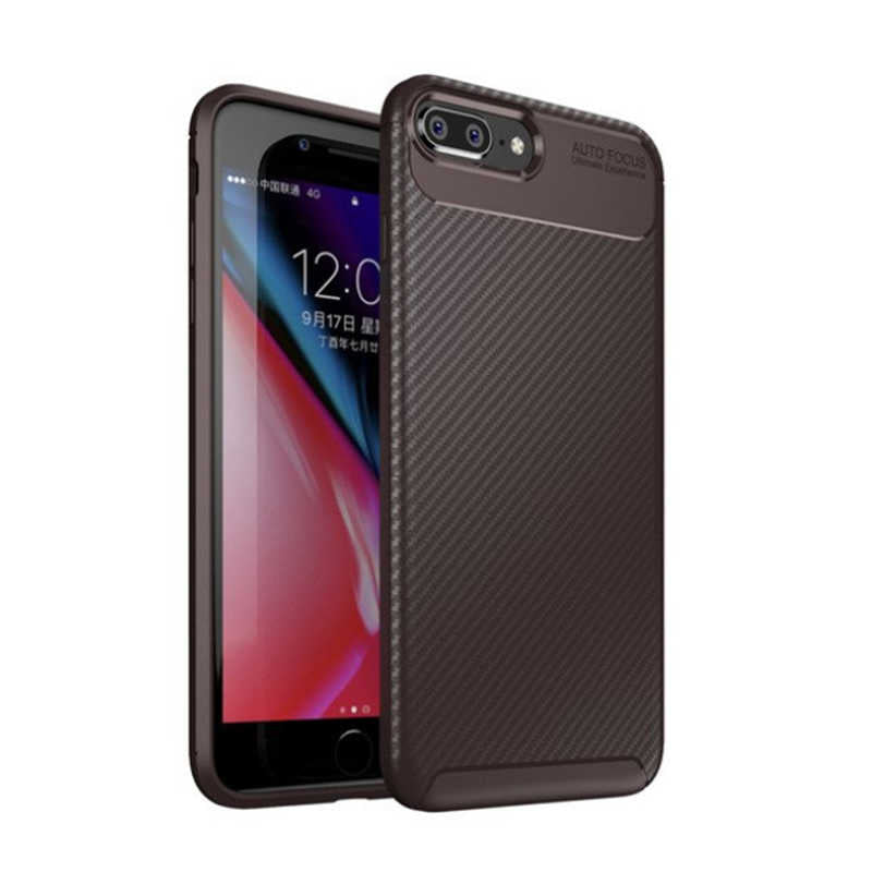 Apple iPhone 7 Plus Kılıf Zore Negro Silikon Kapak Kahverengi