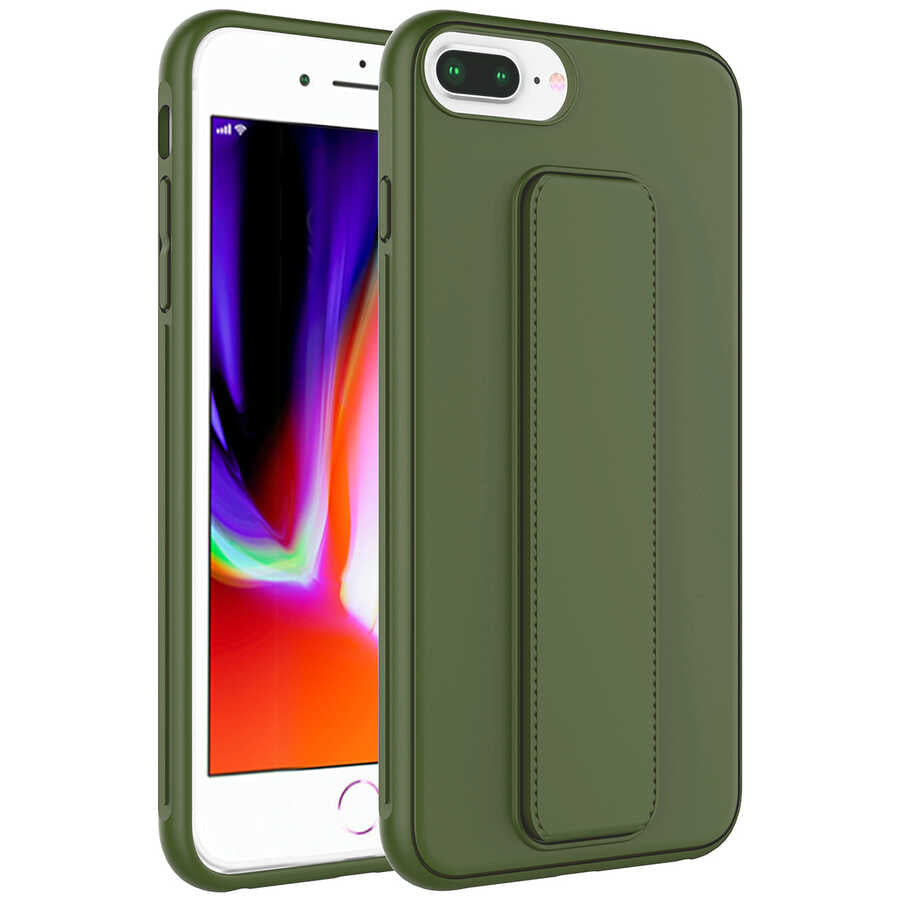 Apple iPhone 7 Plus Kılıf Zore Qstand Kapak Pembe