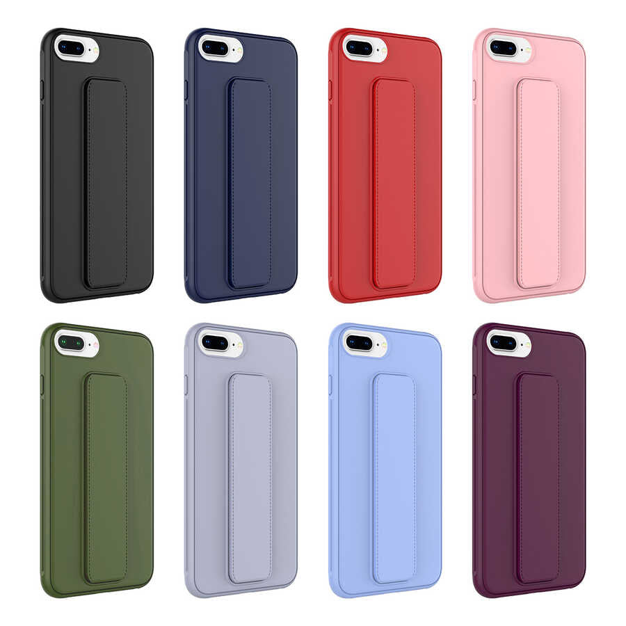 Apple iPhone 7 Plus Kılıf Zore Qstand Kapak Pembe