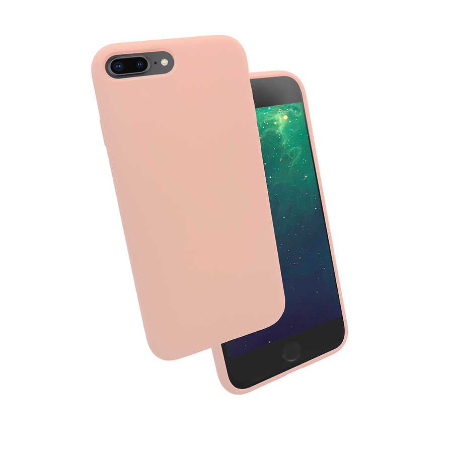 Apple iPhone 7 Plus Kılıf Zore Silk Silikon Pembe