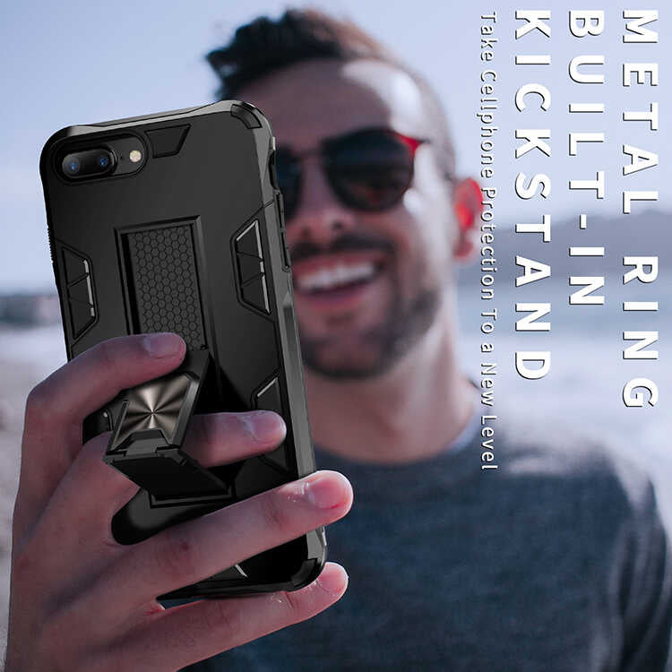 Apple iPhone 7 Plus Kılıf Zore Volve Kapak Siyah