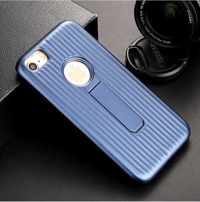 Apple iPhone 7 Plus Kılıf Zore Wave Standlı Mıknatıslı Kapak Gold