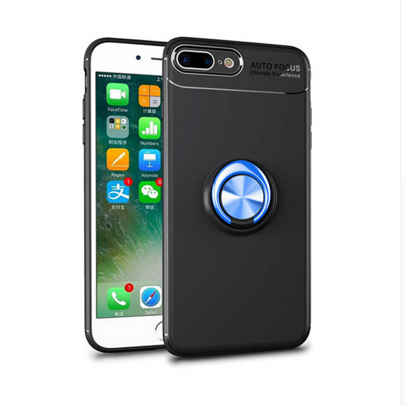 Apple iPhone 7 Plus Kılıf Zore Ravel Silikon Kapak Siyah-Mavi