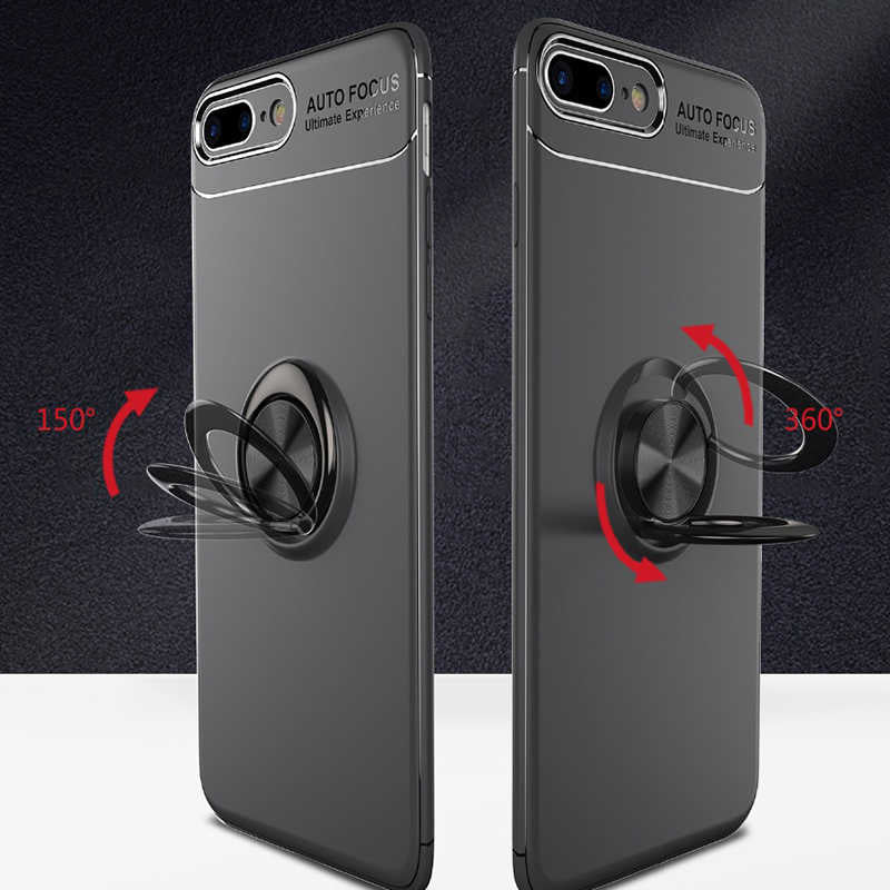 Apple iPhone 7 Plus Kılıf Zore Ravel Silikon Kapak Siyah-Kırmızı