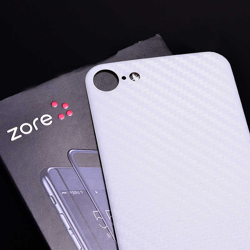 Apple iPhone 8 Zore Kavisli Arka Karbon Koruyucu Jelatin Beyaz