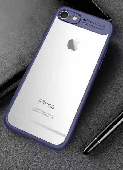 Apple iPhone 8 Kılıf Zore Buttom Kapak Mavi