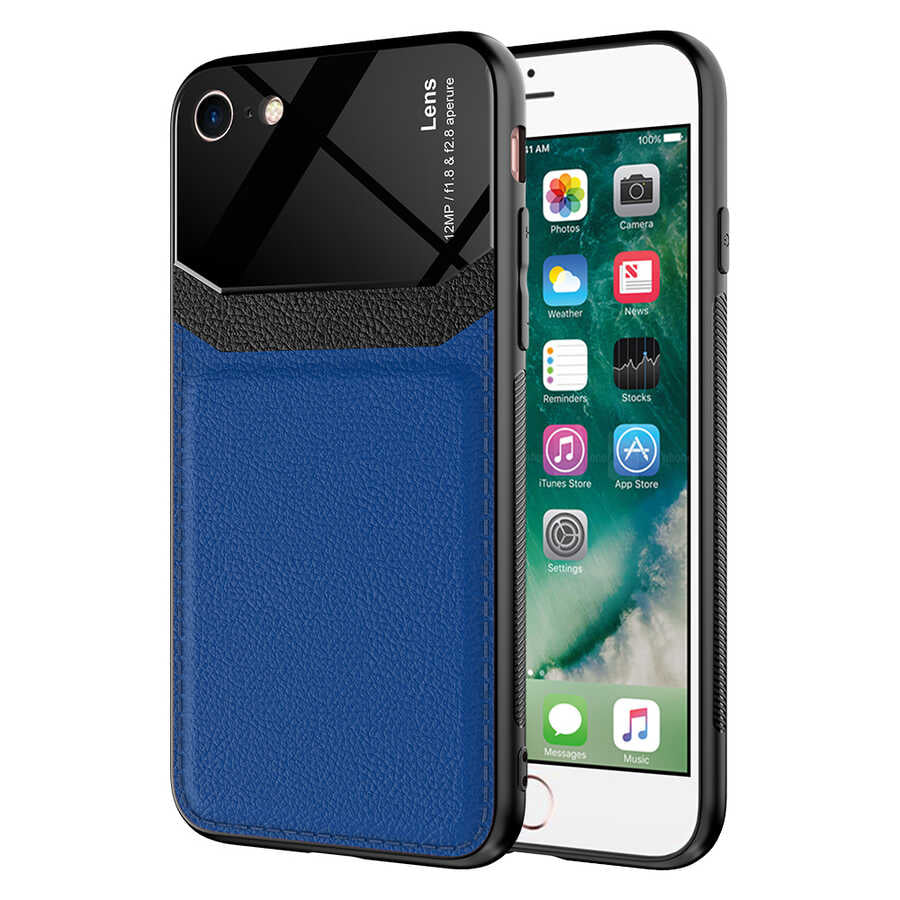 Apple iPhone 8 Kılıf Zore Emiks Kapak Lacivert